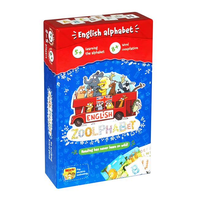 THE BRaiNy BaNd 字母翻翻 Zoolphabet 俄羅斯兒童英語桌遊 附中文說明書 8歲以上 2~5人, 1盒, 翻牌遊戲