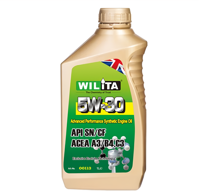 WILiTA 威力特 5W/30 高性能全合成機油 1L API SN/CF ACEA A3/B4/C3 1L 台灣製, 1瓶, 全合成機油