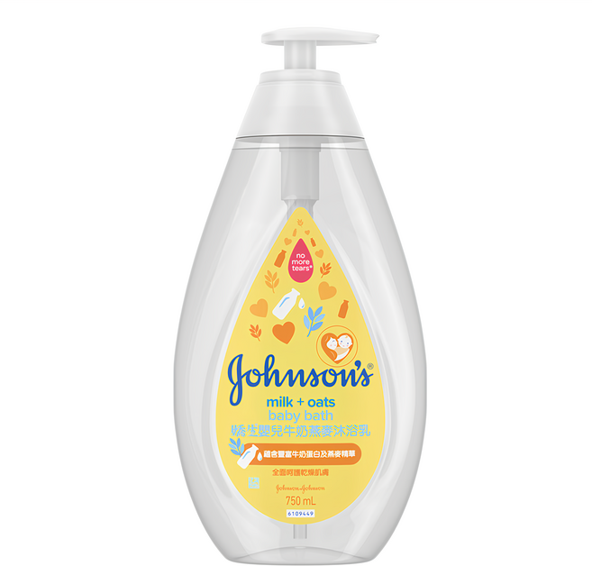 Johnson's 嬌生 嬰兒牛奶燕麥沐浴乳, 750ml, 1瓶