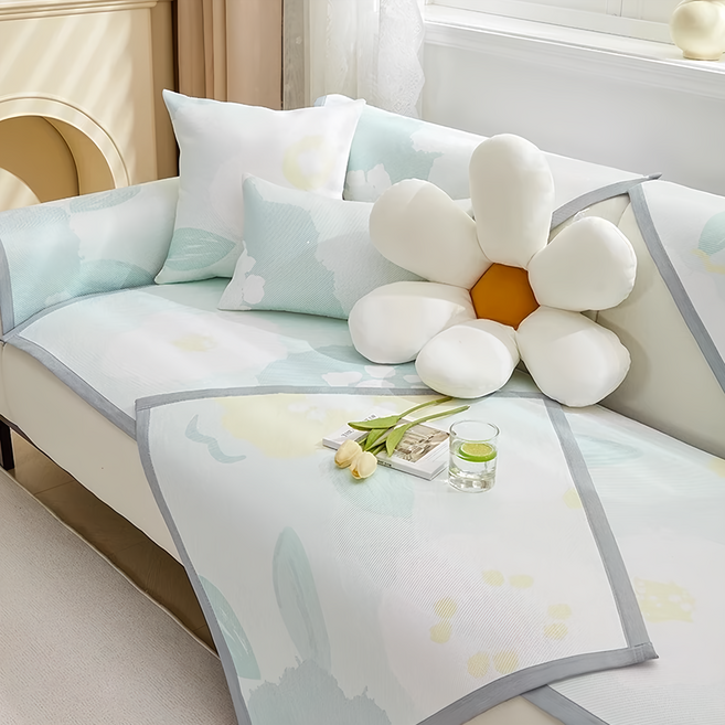 可水洗 冰絲 涼感沙發墊 三人