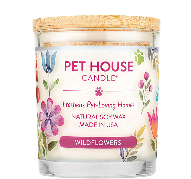 PET HOUSE 室內除臭寵物香氛蠟燭 花香滿地, 255g, 1罐