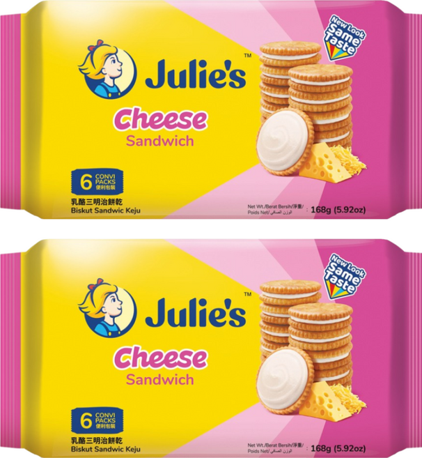 Julie's 茱蒂絲 乳酪三明治餅乾, 168g, 2袋