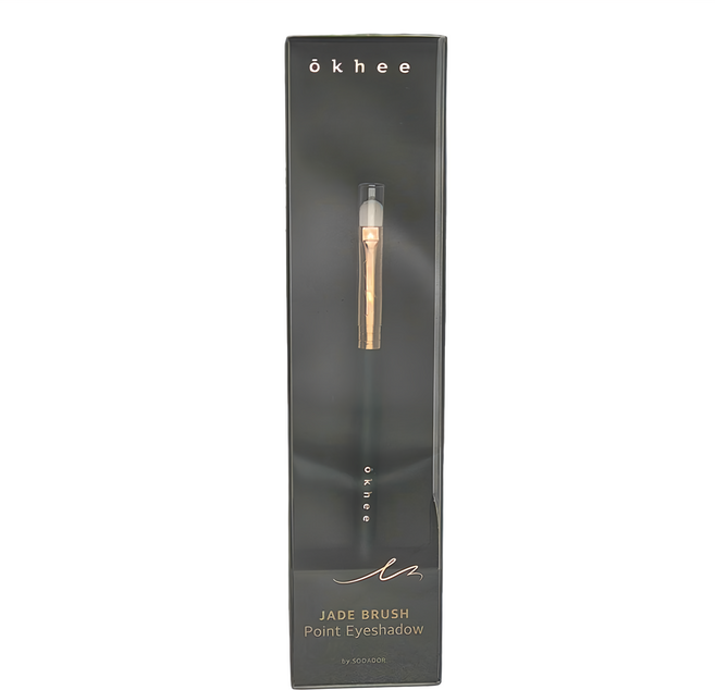 SOO ADOR 韓國 Okhee 刷具 重點眼影刷 NUN02 - Jade Brush Point Eyeshadow, 黑色刷柄/白色刷毛, 1支
