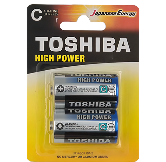 TOSHIBA 東芝 鹼性電池2號 LR14GCP, 2個裝, 1組