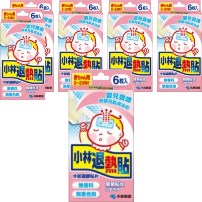 KOBAYASHI 小林製藥 小林退熱貼 嬰兒用, 6片, 6盒