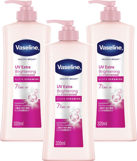 Vaseline 凡士林 透亮修護潤膚露, 320ml, 3件