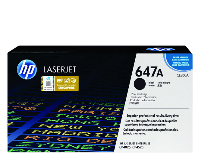hp 惠普 647A 碳粉匣 CE260A, 黑色, 1個