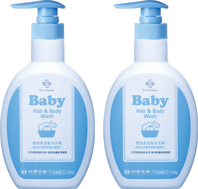 台塑生醫 Dr's Formula 嬰幼童洗髮沐浴精, 500g, 2瓶