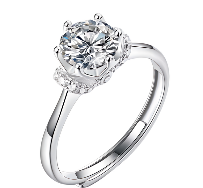 CF Diamond 女戒 莫桑鑽 珍愛加冕 S925純銀