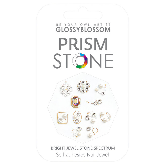GLOSSYBLOSSOM Prism Stone Bright Jewel Stone Spectrum 自黏式美甲寶石, 荷花款, 1組