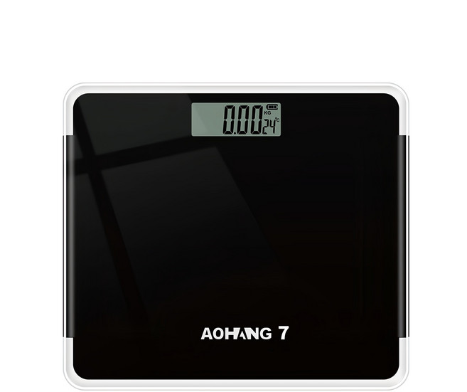 小麥購物 USB充電體重計 26 x 26cm 793g, 亮黑色, 1台, C508