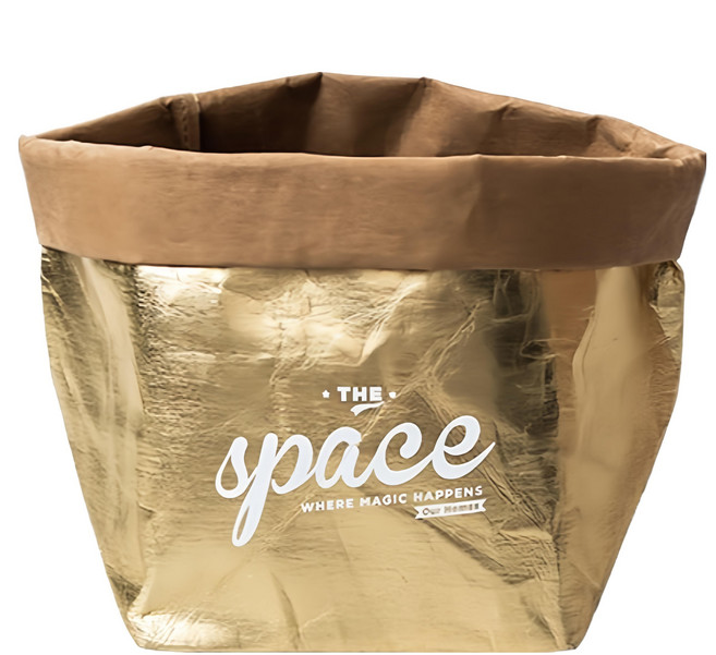 小麥購物 北歐可水洗牛皮紙袋 L2077, 金色, 1個