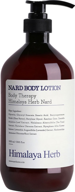 NARD 身體乳液 喜馬拉雅草本 含高保濕溫和成分 深層滋潤柔嫩肌膚, 1L, 1瓶