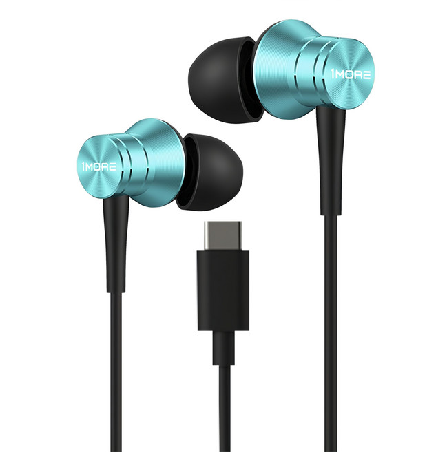1MORE 萬魔 活塞風尚有線耳機 Type-C版 P10 45°入耳式設計 20道精密金屬工藝, 湖水藍