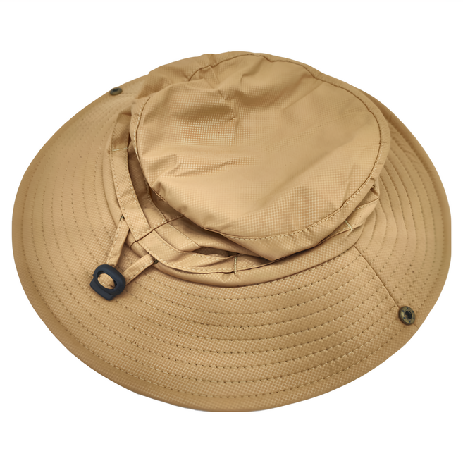 台灣 Push 戶外登山折疊漁夫帽 夏季速乾, 卡其色