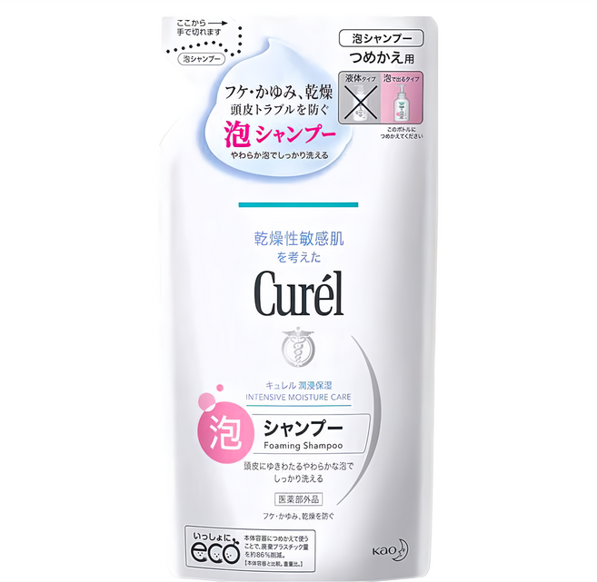Curel 珂潤 潤浸保濕低敏洗髮慕絲 補充裝 無香, 1件, 380ml