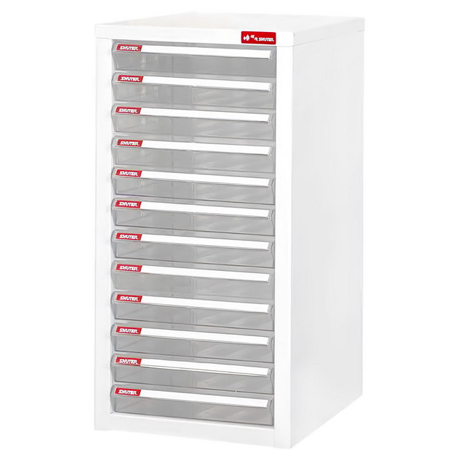 SHUTER 樹德 落地型樹德櫃 A4-112P 285 x 343 x 574mm, 白色, 12抽