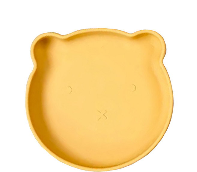 CUTOPIA 動物餐盤 100%食品級矽膠 安全無毒, 餐盤, 黃色, 1個