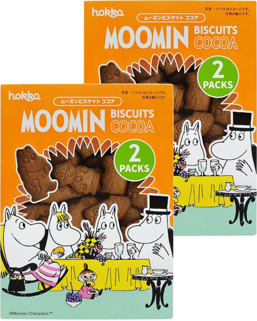 hokka 北陸製菓 嚕嚕米造型餅乾 可可亞, 72g, 2包