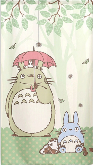 STUDIO GHIBLI 吉卜力 TOTORO 龍貓 門簾 85 x 150cm, 綠色