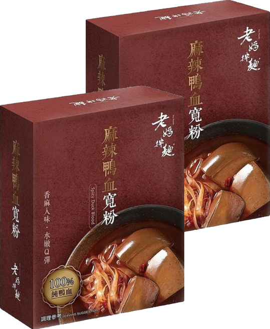 老媽拌麵 麻辣鴨血寬粉, 540g, 2盒
