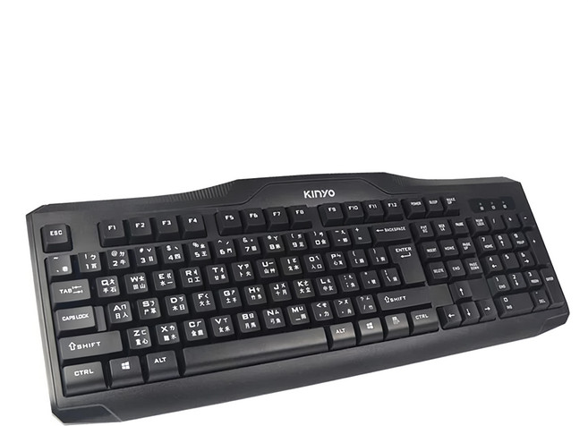 Kinyo USB精緻標準鍵盤 443 x 27 x 165mm 線長140cm 520g, KB-31U, 黑色