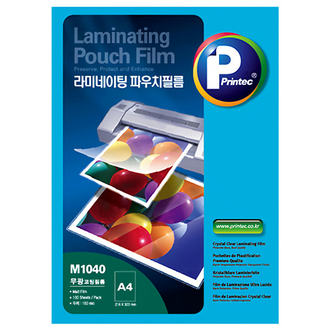Printec 護貝膠膜 M1040-100, 100張, A4