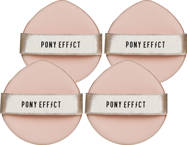 PONY EFFECT 多功能氣墊粉撲, 4個, 粉色