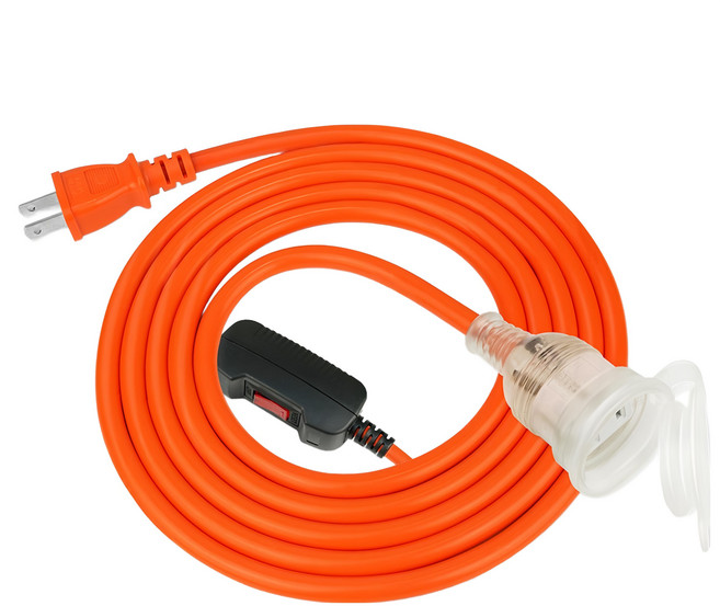 PowerSync 群加 2P 1對1帶燈防水蓋動力延長線 TPSIN1DN3100, 10m, 橘色, 1條