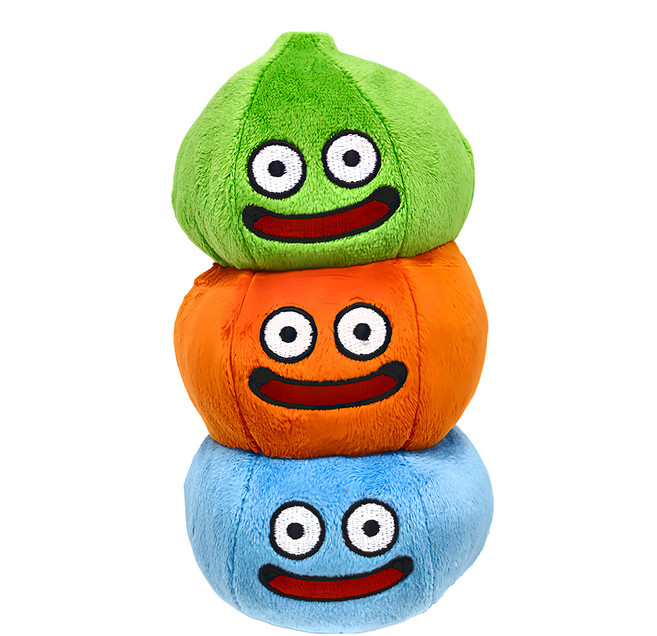 SQUARE ENIX 微笑史萊姆 絨毛玩偶, 史萊姆塔 綠色 + 橙色 + 藍色, 1個, 16cm