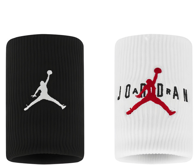NIKE 耐吉 JORDAN 喬丹 JUMPMAN TERRY 腕帶 2入, 黑色 + 白色, 1組