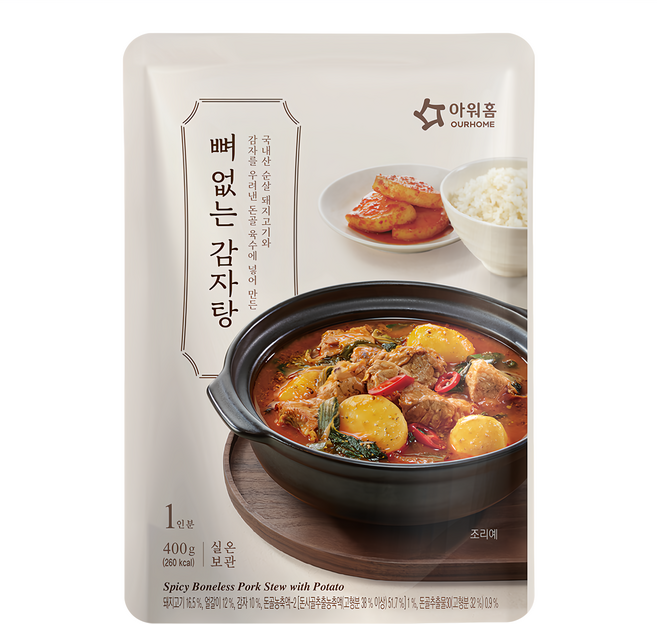 OURHOME 香辣無骨馬鈴薯排湯, 400g, 1包