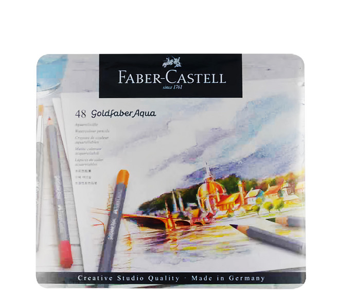 FABER-CASTELL 輝柏 GOLDFABER 水性色鉛筆, 48色, 1盒