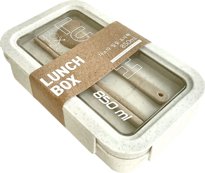 Dasoda 環保長方形便當盒 850ml, 小麥色, 1個