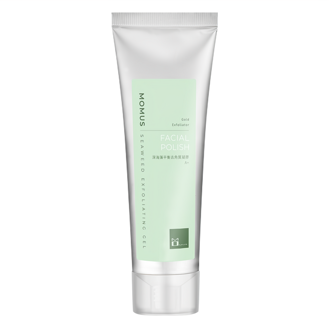 MOMUS 深海藻平衡去角質凝膠 A+ 物理生化雙效配方 添加金箔 恢復角質保水能力 保持肌膚水潤, 100ml, 1條