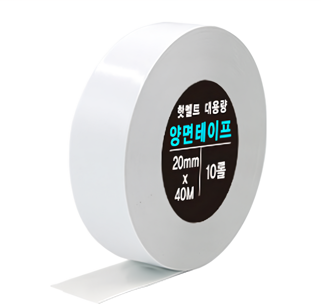 DADA 大容量高黏性雙面膠帶 20mm x 40m, 高黏性雙面膠帶 白色, 10捲