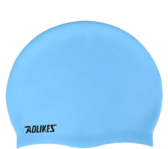 AOLIKES 奧力克斯 成人泳帽 YM-5010 藍色 均碼 舒適矽膠 男女通用, 1個