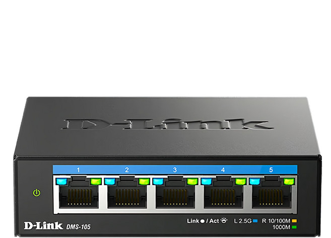 D-Link 友訊科技 多網速非網管5埠網路交換器, 1個, DMS-105