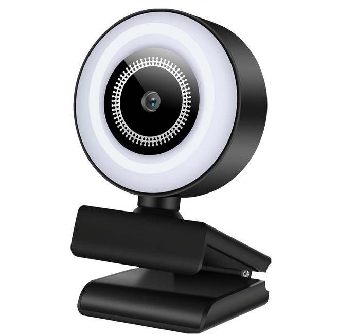 Jinpei 錦沛 2K QHD解析度 自動補光 美顏 網路視訊攝影機 視訊鏡頭 Webcam, 黑色, JW-03W