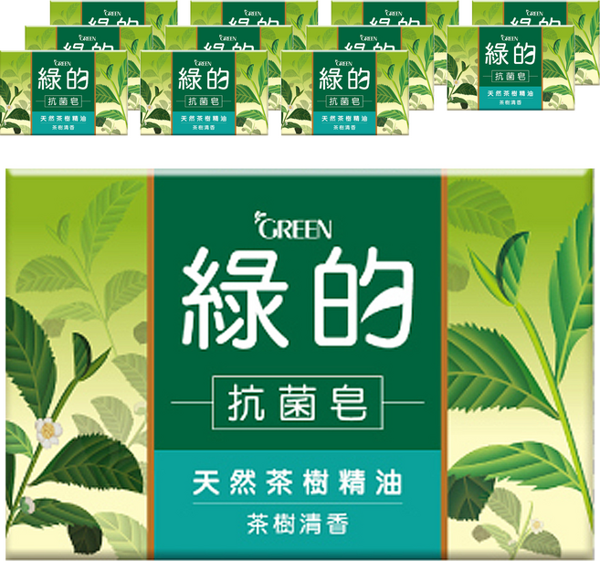 GREEN 綠的 抗菌皂 茶樹清香, 100g, 12個