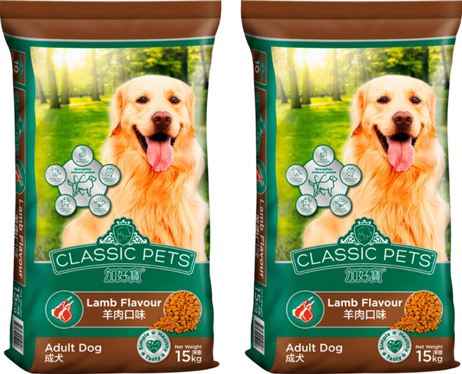 CLASSIC PETS 加好寶 成犬/中大型犬專用 羊肉口味 乾狗糧 15kg, 2袋