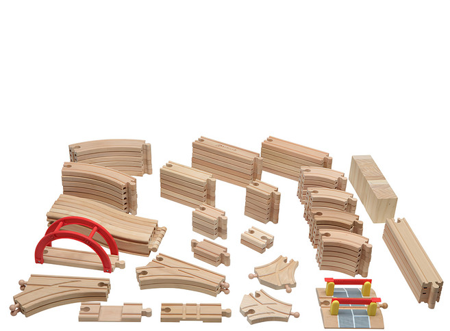 KCFriends 木製火車軌道組 100枚, 1組, 木色