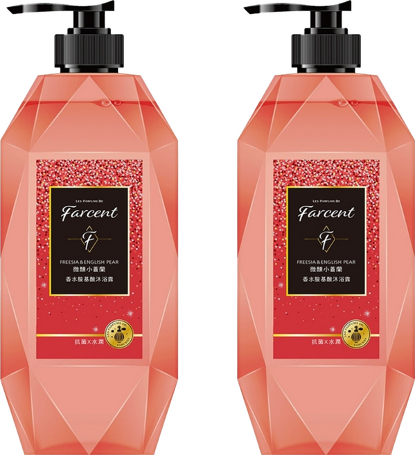 farcent 花仙子 胺基酸沐浴露 微醺小蒼蘭, 780g, 2瓶
