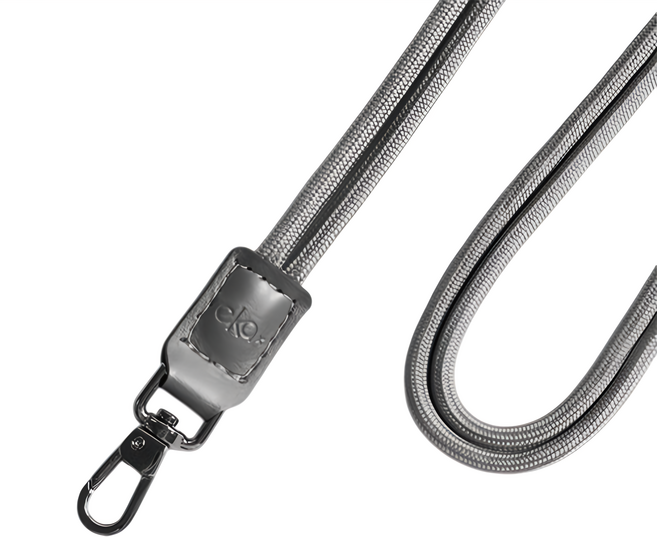 ekax 可調節抽繩背帶 聚酯纖維 PU皮革 五金 長度64公分, 煙雨灰, 1條