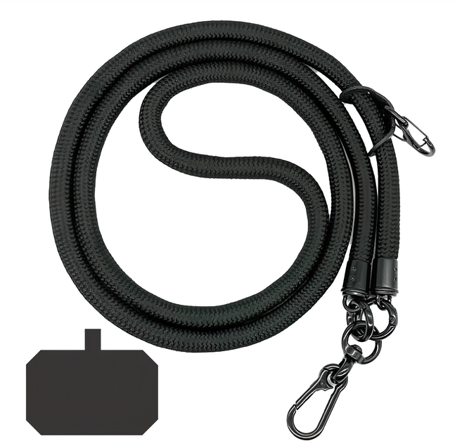 加粗手機掛繩 Y391 3入, 經典黑, 1組