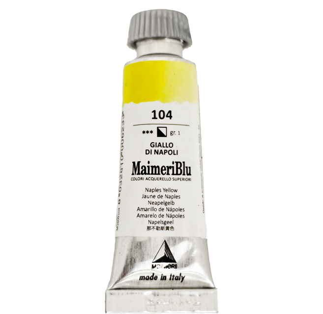 MaIMeRI 美利 管狀水彩 S1 104 那不勒斯黃, 12ml, 1色