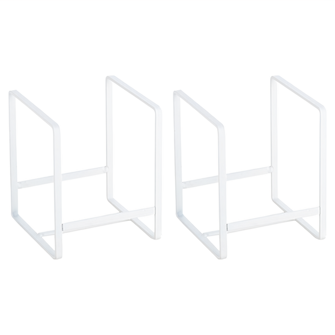 Block mart 廚房用 不鏽鋼碗盤收納架 11.5*12*14cm, 白色, 2個