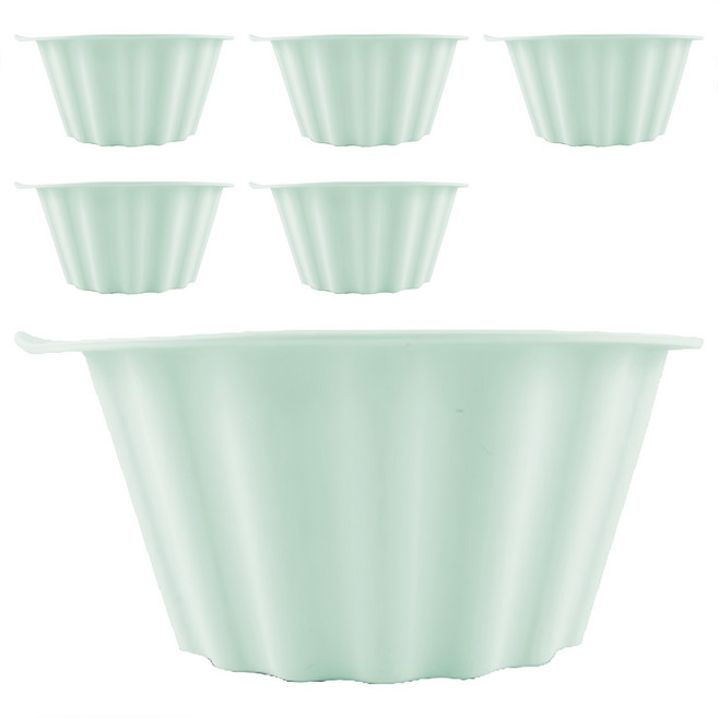 SiliPot 鉑金矽膠烘焙模具, 薄荷綠, 6個