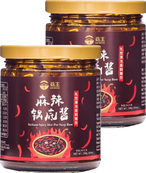 菇王 麻辣鍋底醬, 240g, 2罐