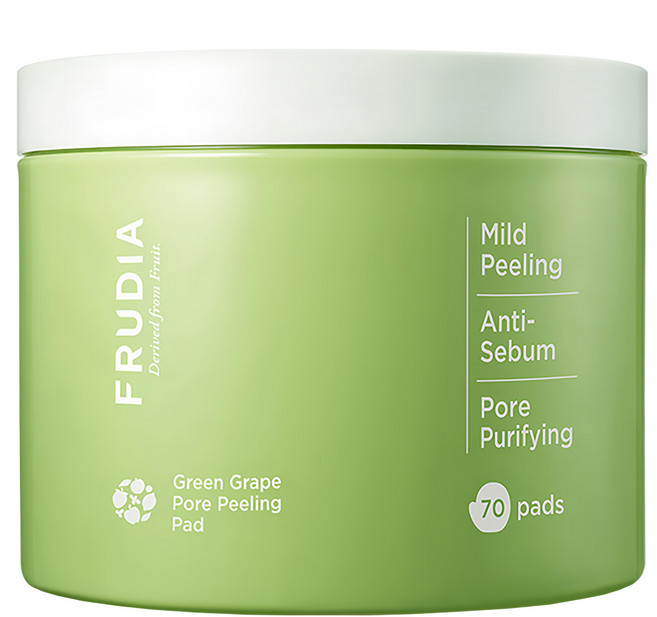 FRUDIA 台灣公司貨 有拭無孔 青葡萄毛孔潔淨調理棉片, 70片, 1罐